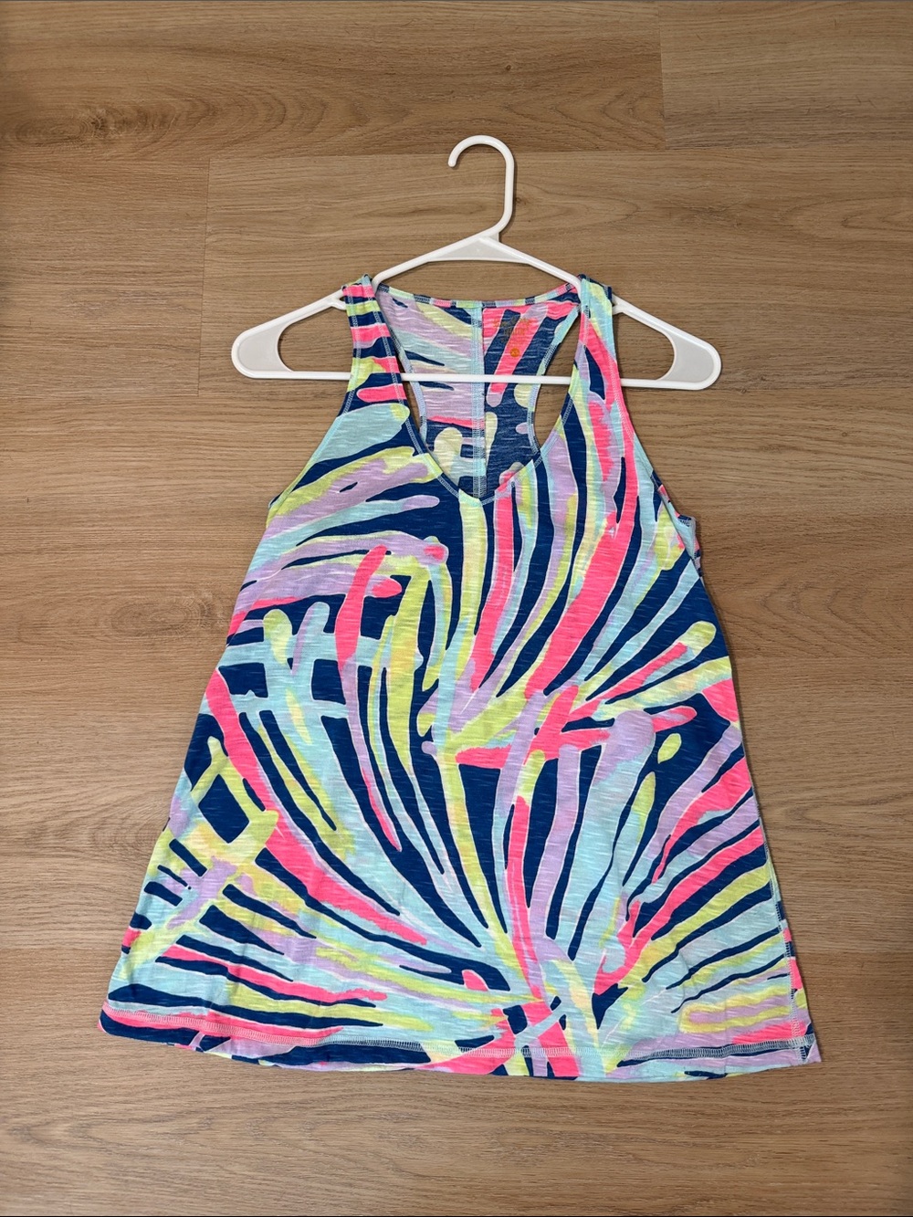 Lilly Pulitzer Luxletic Multicolor Neon Palm Racerback Tank